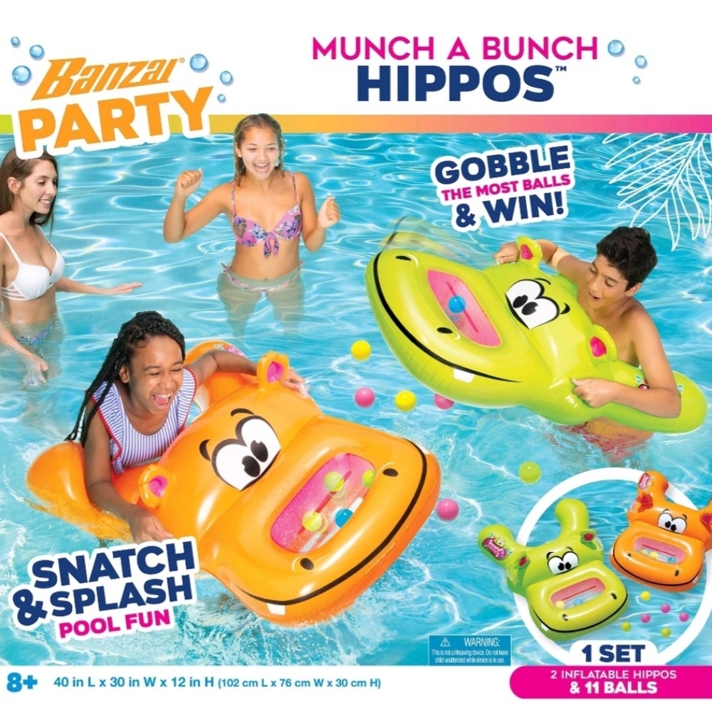 Banzai Munch A Bunch Hippos Pool Toy Floaties